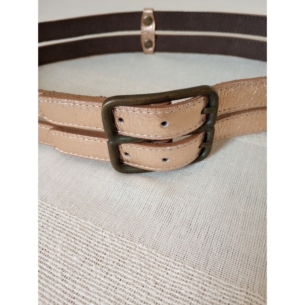 Abaco Paris Cuir Veritable Ladies Belt Made In France Size:M Metallic Pink - Picture 3 of 7